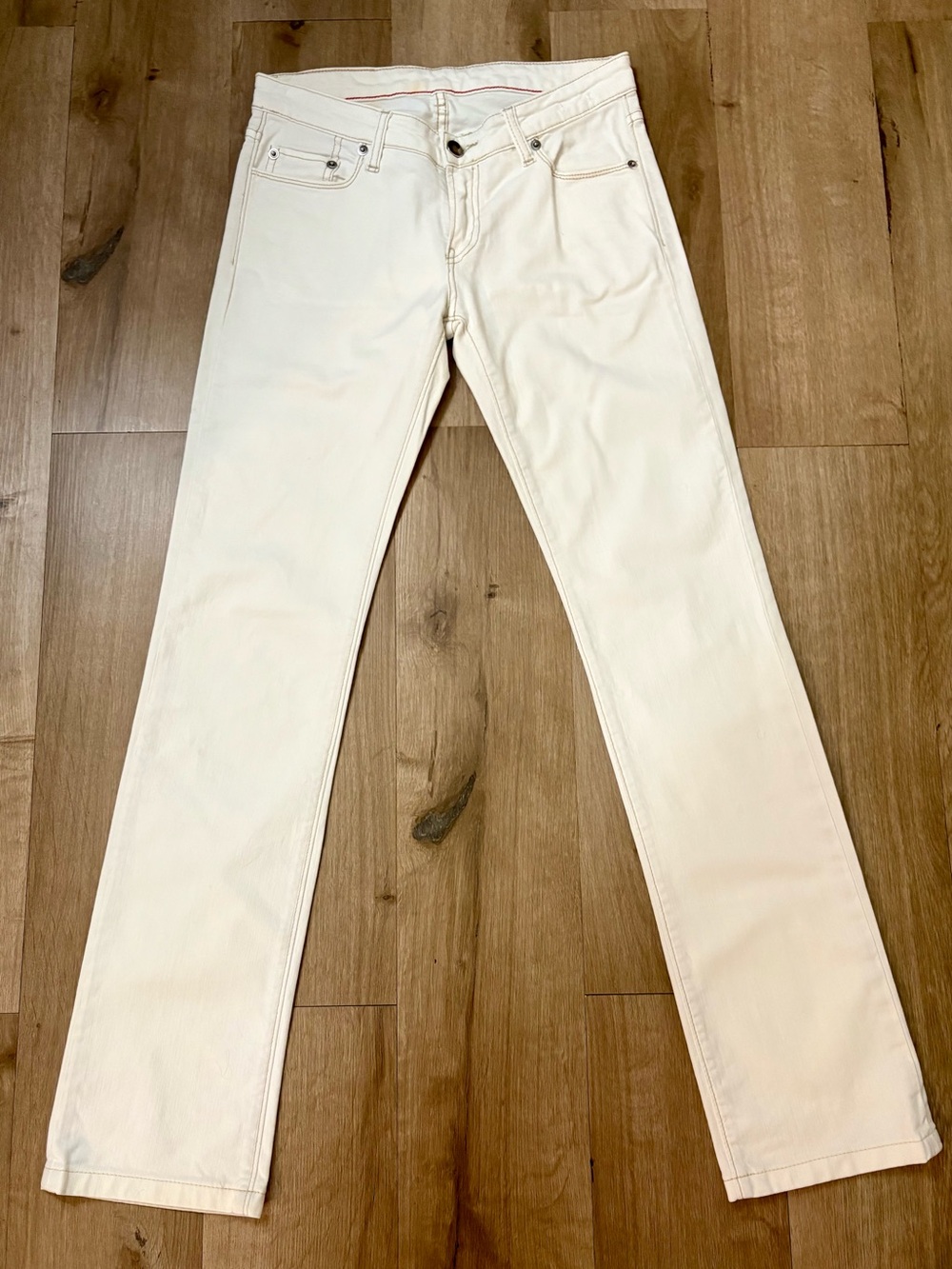 Women’s Massimo Alba Straight Leg Cotton Blend White Jeans - Size 28W